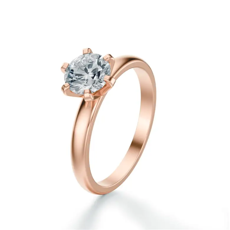 Pierścionek z dużym diamentem różowe złoto SBPZ_029 Pierścionek z dużym diamentem różowe złoto SBPZ_029